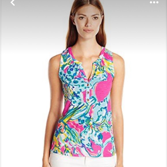 LAST CALL Lilly Pulitzer Essie Pink Sleeveless Top XS EUC - Picture 1 of 8